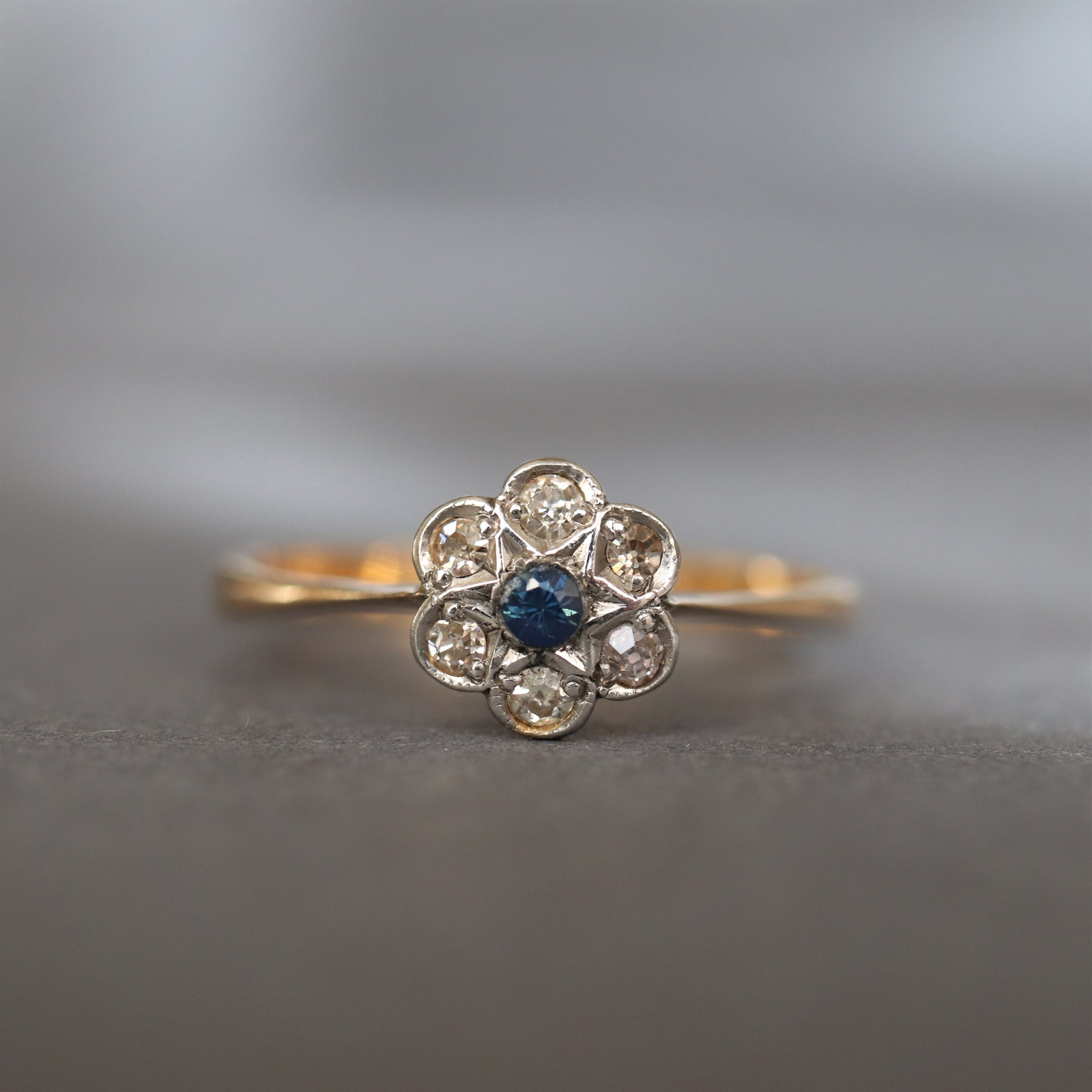 Ruby Diamond Flower Ring - 10k Gold - Vintage – Vintage Paris Jewelry